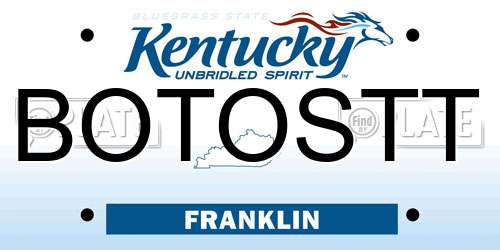 BOTOSTT Kentucky License Plate