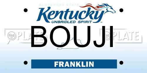 BOUJI Kentucky License Plate