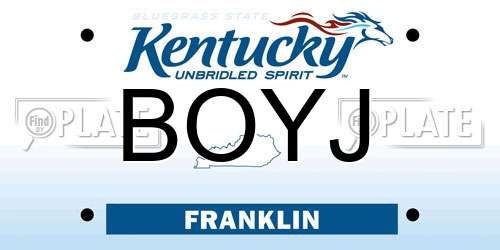 BOYJ Kentucky License Plate