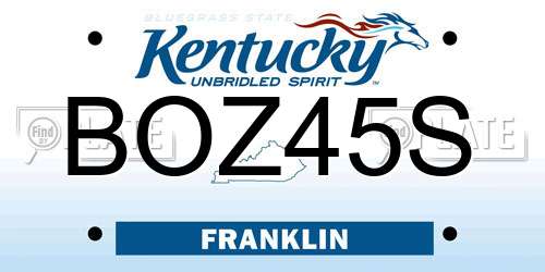 BOZ45S Kentucky License Plate