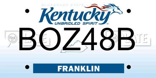 BOZ48B Kentucky License Plate