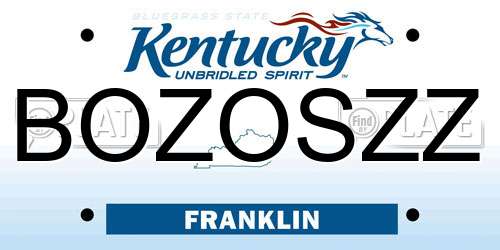 BOZOSZZ Kentucky License Plate