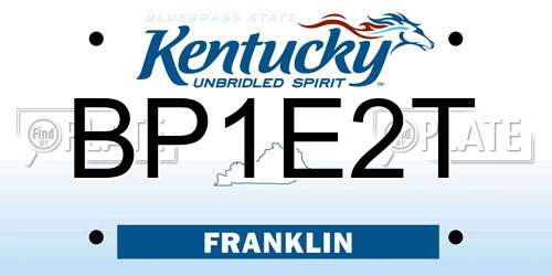 BP1E2T Kentucky License Plate