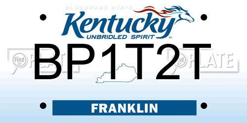 BP1T2T Kentucky License Plate