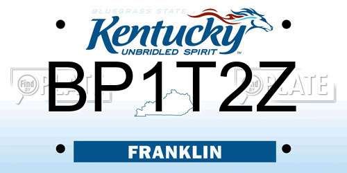 BP1T2Z Kentucky License Plate