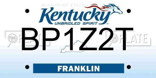 BP1Z2T Kentucky License Plate
