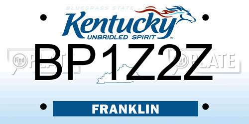 BP1Z2Z Kentucky License Plate