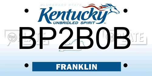 BP2B0B Kentucky License Plate