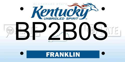 BP2B0S Kentucky License Plate