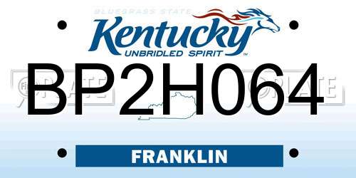 BP2H064 Kentucky License Plate