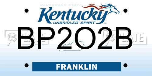 BP2O2B Kentucky License Plate