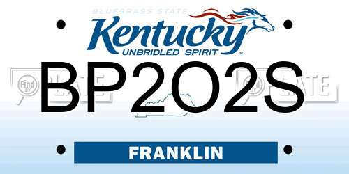 BP2O2S Kentucky License Plate