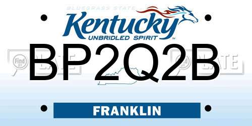 BP2Q2B Kentucky License Plate