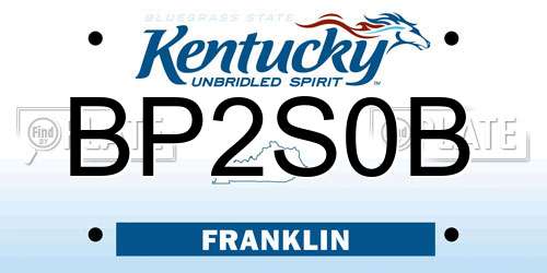 BP2S0B Kentucky License Plate