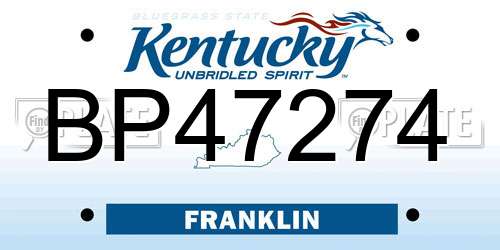 BP47274 Kentucky License Plate