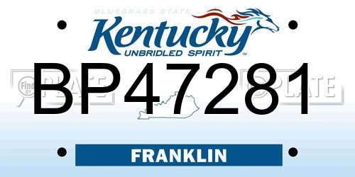 BP47281 Kentucky License Plate