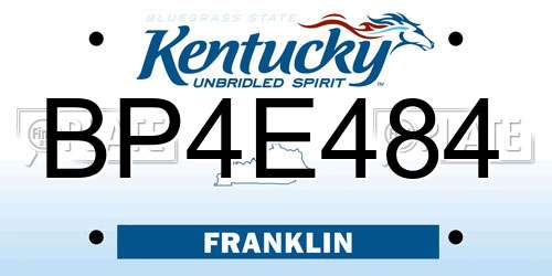BP4E484 Kentucky License Plate