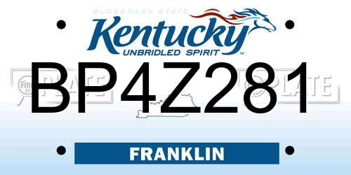 BP4Z281 Kentucky License Plate