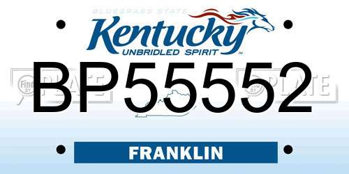 BP55552 Kentucky License Plate