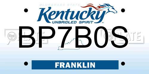 BP7B0S Kentucky License Plate