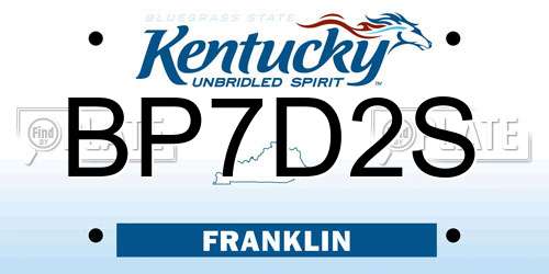 BP7D2S Kentucky License Plate