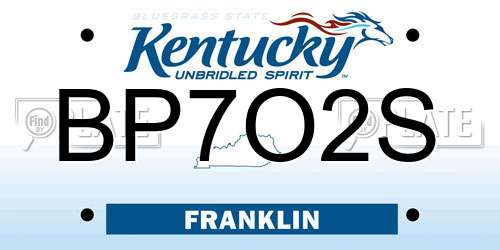 BP7O2S Kentucky License Plate