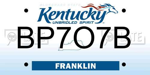BP7O7B Kentucky License Plate