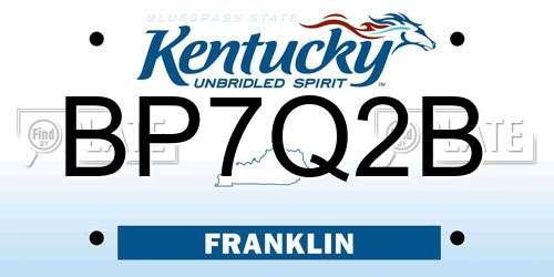 BP7Q2B Kentucky License Plate