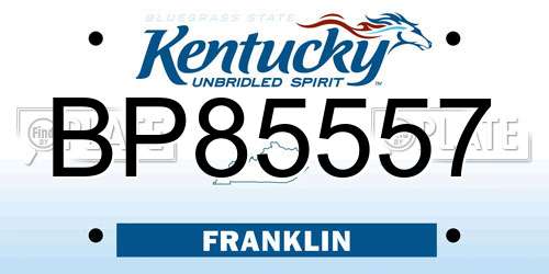 BP85557 Kentucky License Plate