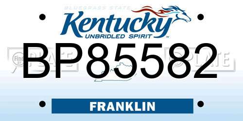 BP85582 Kentucky License Plate