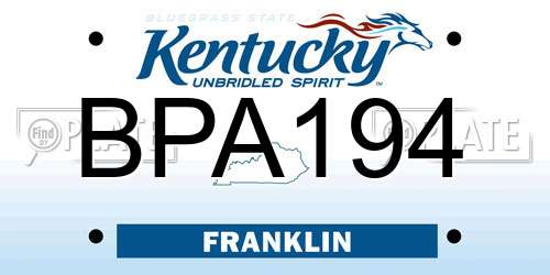 BPA194 Kentucky License Plate