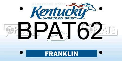 BPAT62 Kentucky License Plate