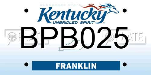BPB025 Kentucky License Plate