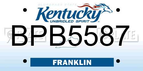 BPB5587 Kentucky License Plate