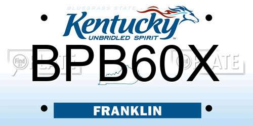 BPB60X Kentucky License Plate