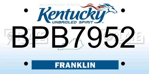 BPB7952 Kentucky License Plate