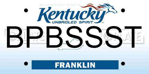 BPBSSST Kentucky License Plate