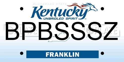 BPBSSSZ Kentucky License Plate