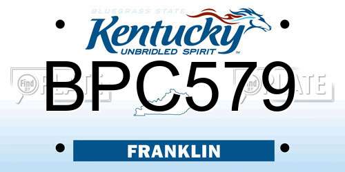 BPC579 Kentucky License Plate
