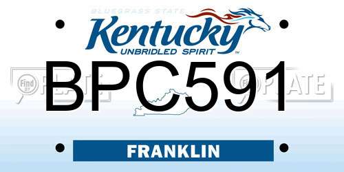 BPC591 Kentucky License Plate