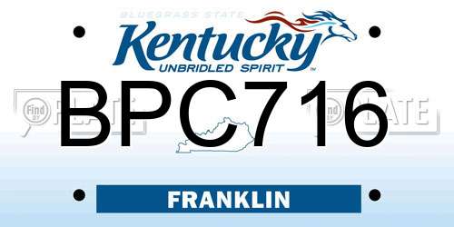 BPC716 Kentucky License Plate
