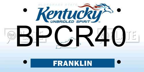 BPCR40 Kentucky License Plate