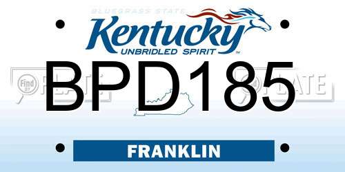 BPD185 Kentucky License Plate