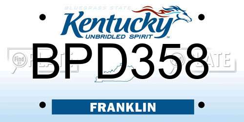 BPD358 Kentucky License Plate