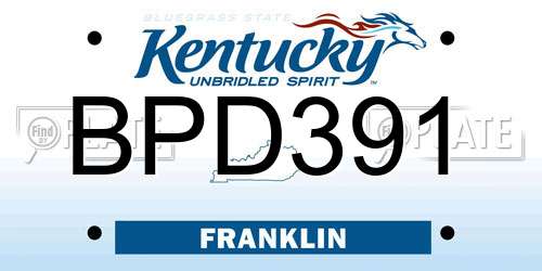 BPD391 Kentucky License Plate