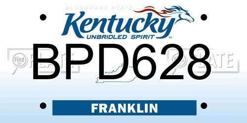 BPD628 Kentucky License Plate