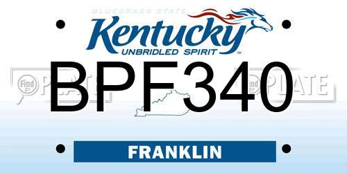 BPF340 Kentucky License Plate