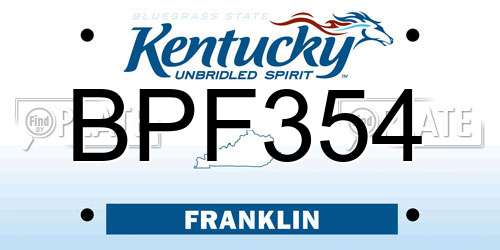 BPF354 Kentucky License Plate