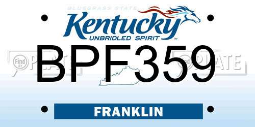 BPF359 Kentucky License Plate