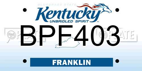 BPF403 Kentucky License Plate